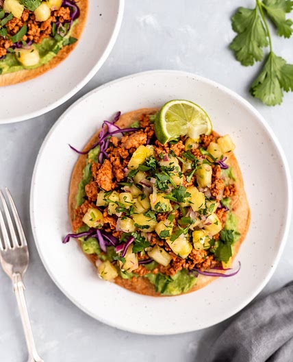 Chipotle Chicken Tostadas with Pineapple Salsa