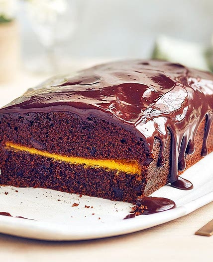 Marzipan chocolate loaf cake