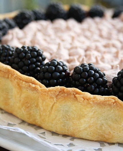 Double Chocolate Tart with Blackberries
