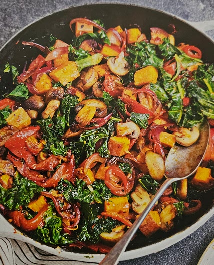 Harissa Mushroom, Sweet Potato + Kale Hash