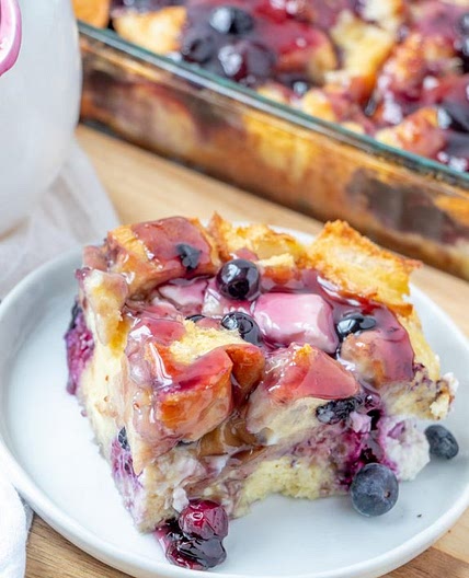 Overnight Blueberry French Toast Casserole