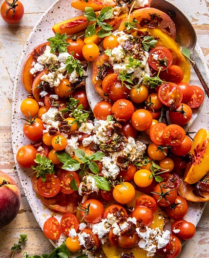 Hot Bacon Tomato Goat Cheese Salad