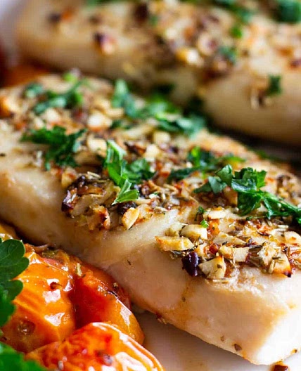 Baked Mahi Mahi, Greek Style!