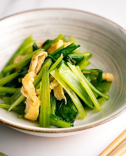 Simmered Fried Tofu and Greens