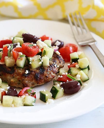 Naked Greek Feta-Zucchini Turkey Burgers
