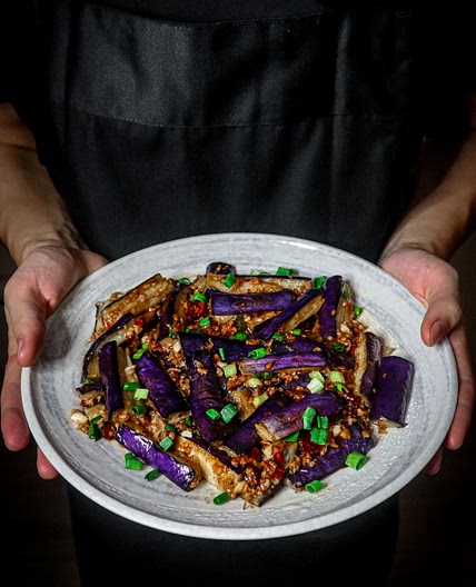 Vegan Fish Fragrant Eggplants (魚香茄子)