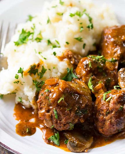 Paleo Salisbury Steak Meatballs {Whole30}