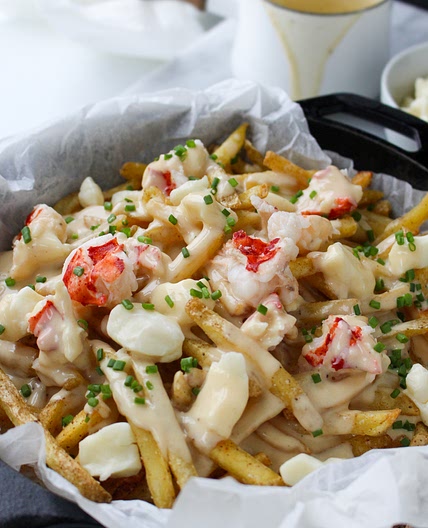 Lobster Poutine with Brown Butter Cheese Sauce