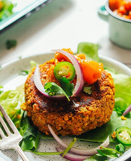 Curried Quinoa Chickpea Burgers