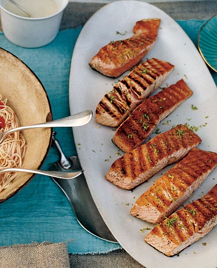 Grilled Salmon with Lime Butter Sauce