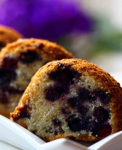 Eggless Blueberry Pound Cake