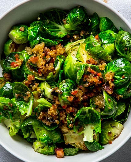 Lemony Brussels Sprouts With Bacon and Breadcrumbs