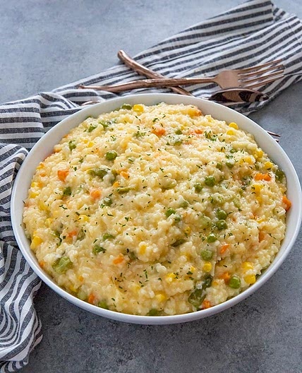 Cheesy Instant Pot Rice and Vegetables