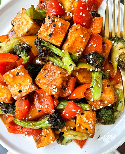 Orange Tofu with OJ Glaze