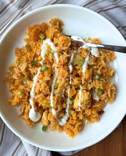 One Pot Buffalo Chicken Rice