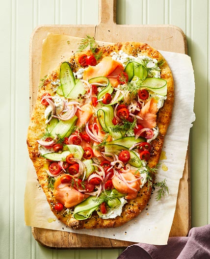 Everything Flatbread with Smoked Salmon