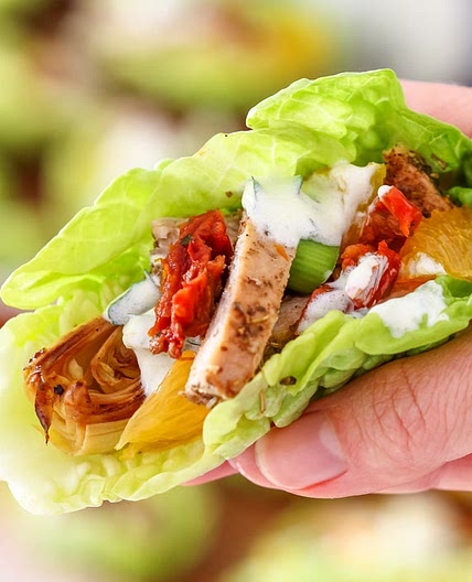 Mediterranean Chicken Lettuce Wraps