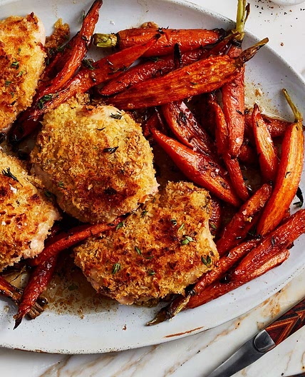 Roast Chicken and Carrots With Mustard and Thyme
