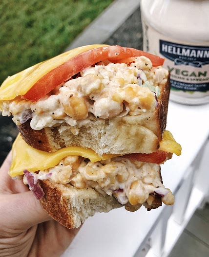 Plant-Based Chickpea Salad Melt Sandwich