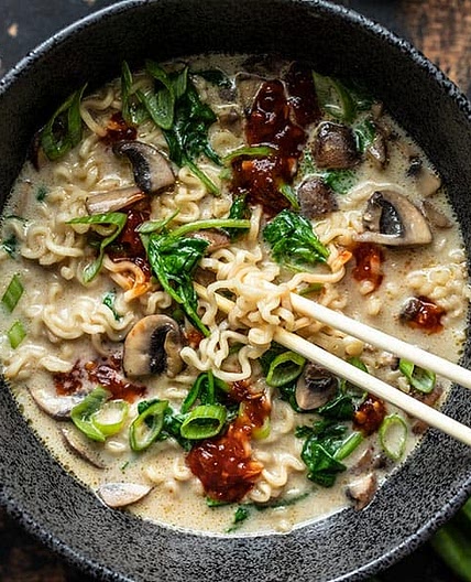 Vegan Creamy Mushroom Ramen