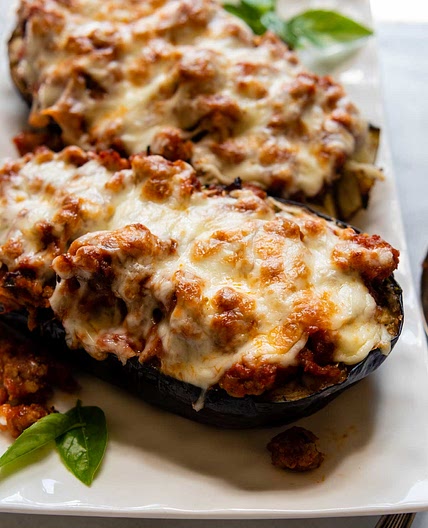Stuffed Eggplant Boats With Sausage (Gluten-Free)