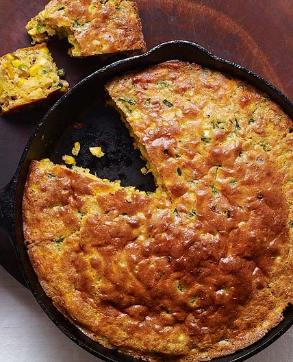 Poblano, Bacon and Cheddar Skillet Cornbread