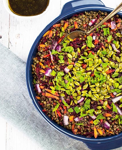 Warm French Lentil Salad (Vegan)