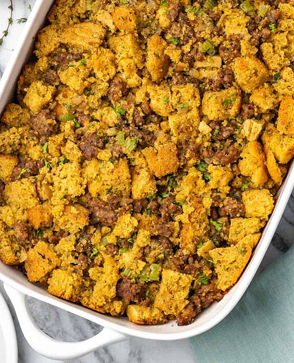 Gluten Free Cornbread Stuffing with Sausage