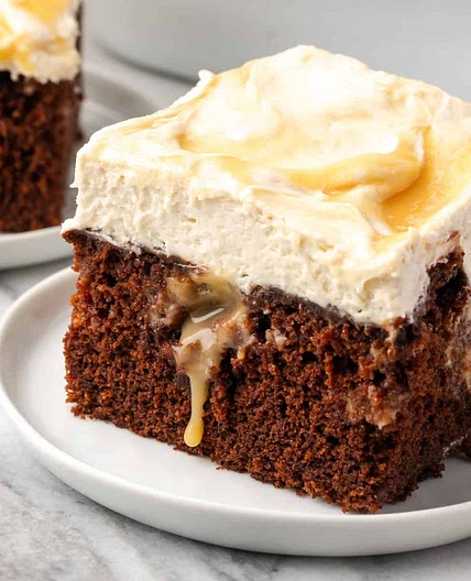 Chocolate Caramel Poke Cake