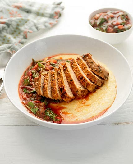 Italian Pork Chops with parmesan creamy polenta