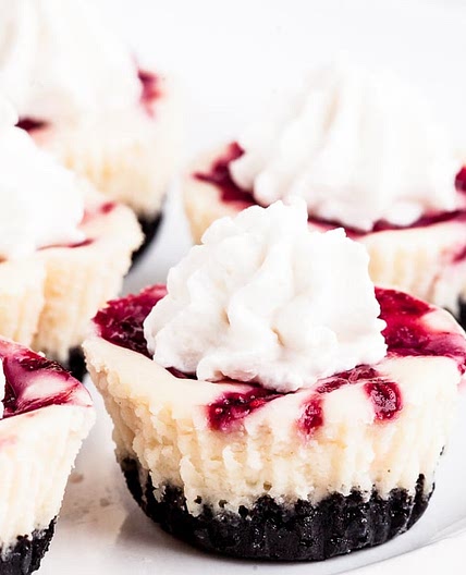 Mini Cheesecake Recipe (White Chocolate Raspberry)