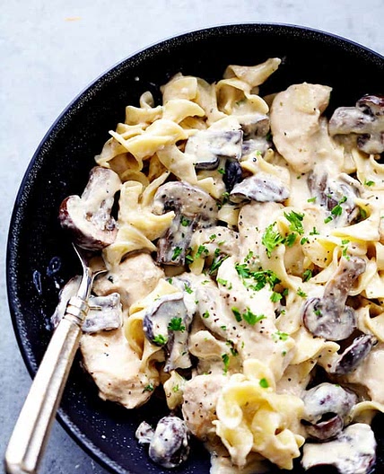 Slow Cooker Chicken and Mushroom Stroganoff