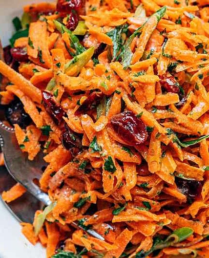 Shredded Carrot Salad with Honey Mustard Dressing