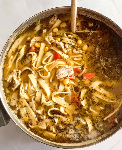 Amish Chicken Corn Noodle Soup Recipe