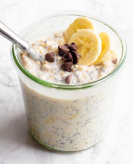 Chocolate Chip Banana Overnight Oats Recipe
