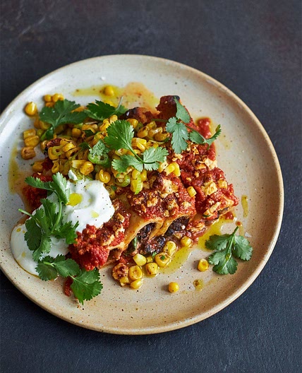 My veggie black bean enchiladas