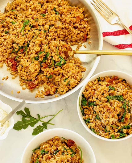 Italian Farrotto With Sundried Tomatoes