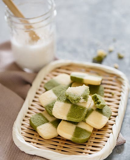 Matcha Cookies - Checkerboard Pattern 抹茶市松模様クッキー