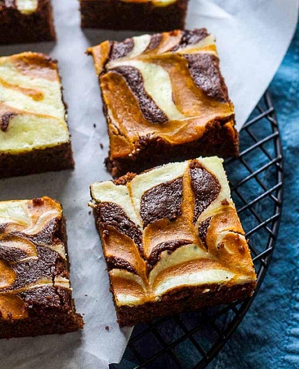 Pumpkin Cheesecake Swirled Brownies