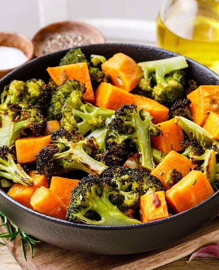 Sheet Pan Roasted Broccoli & Sweet Potatoes