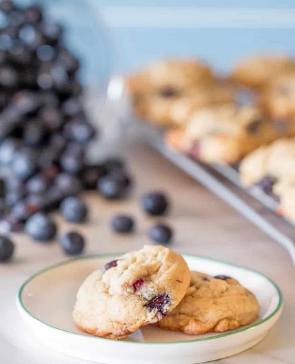 Blueberry Cookies with White Chocolate Chips