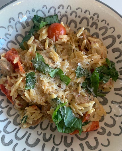 Roasted Tomato & Chicken Sausage Orzo
