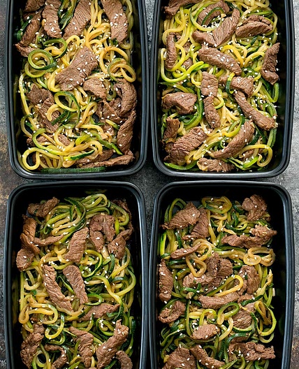 Garlic Beef Zucchini Noodles
