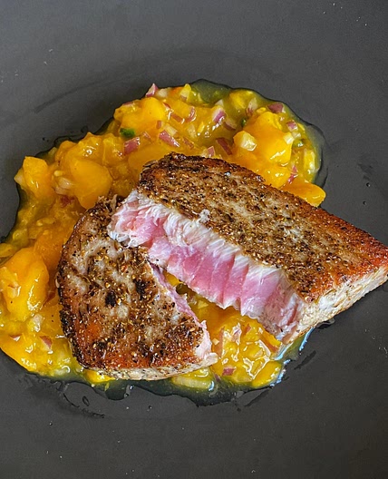 Yellowfin Tuna with Spicy Mango Salsa
