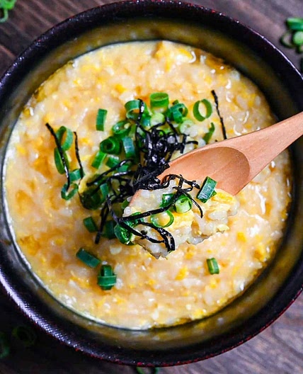 Easy Okayu with Egg (Japanese Rice Porridge)
