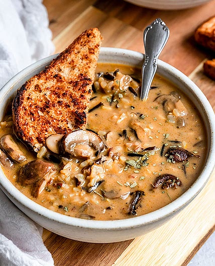 Vegan Mushroom Wild Rice Soup