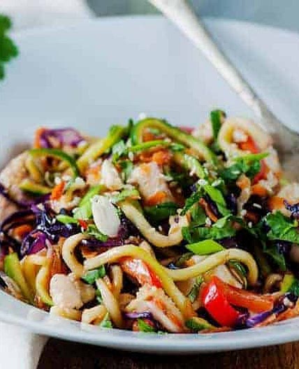 Peanut Chicken Zucchini Noodles