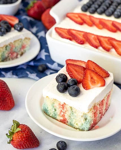 4th of July Cake (Patriotic Poke Cake)