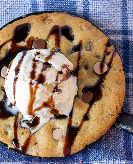 Salted Caramel and Chocolate Skillet Cookie Recipe