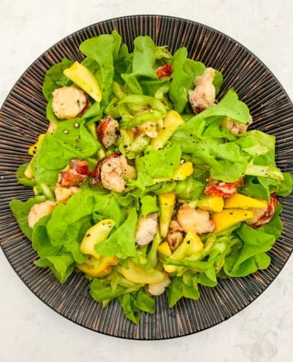 Lobster Tail Salad with Mango Dressing